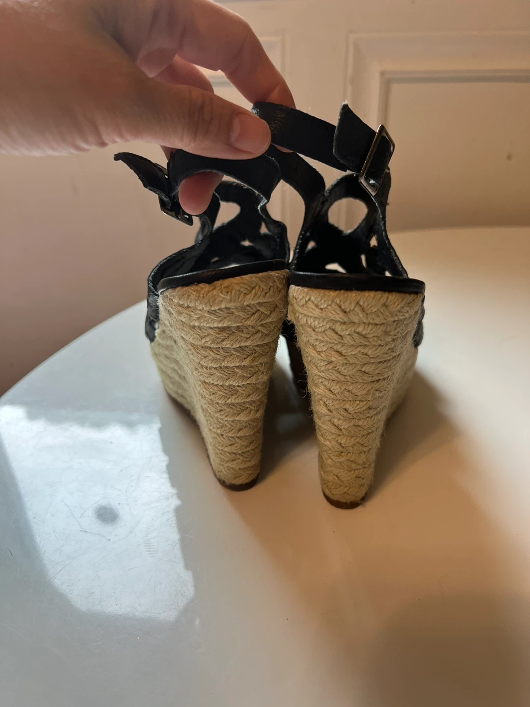 Black Espadrille Wedge Sandals - photo 2