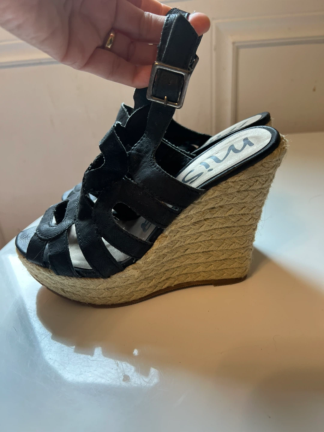 Black Espadrille Wedge Sandals - photo 3