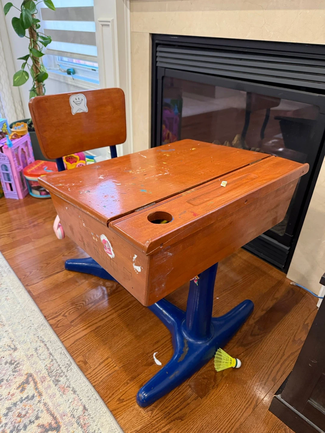 FREE Vintage Wooden School Desk and Chair Set - photo 2