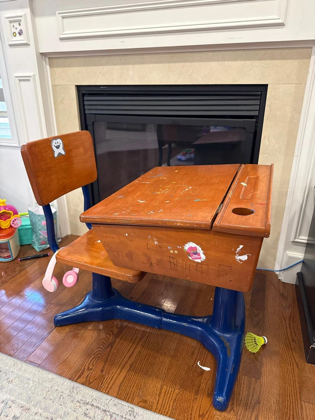 FREE Vintage Wooden School Desk and Chair Set - photo 3