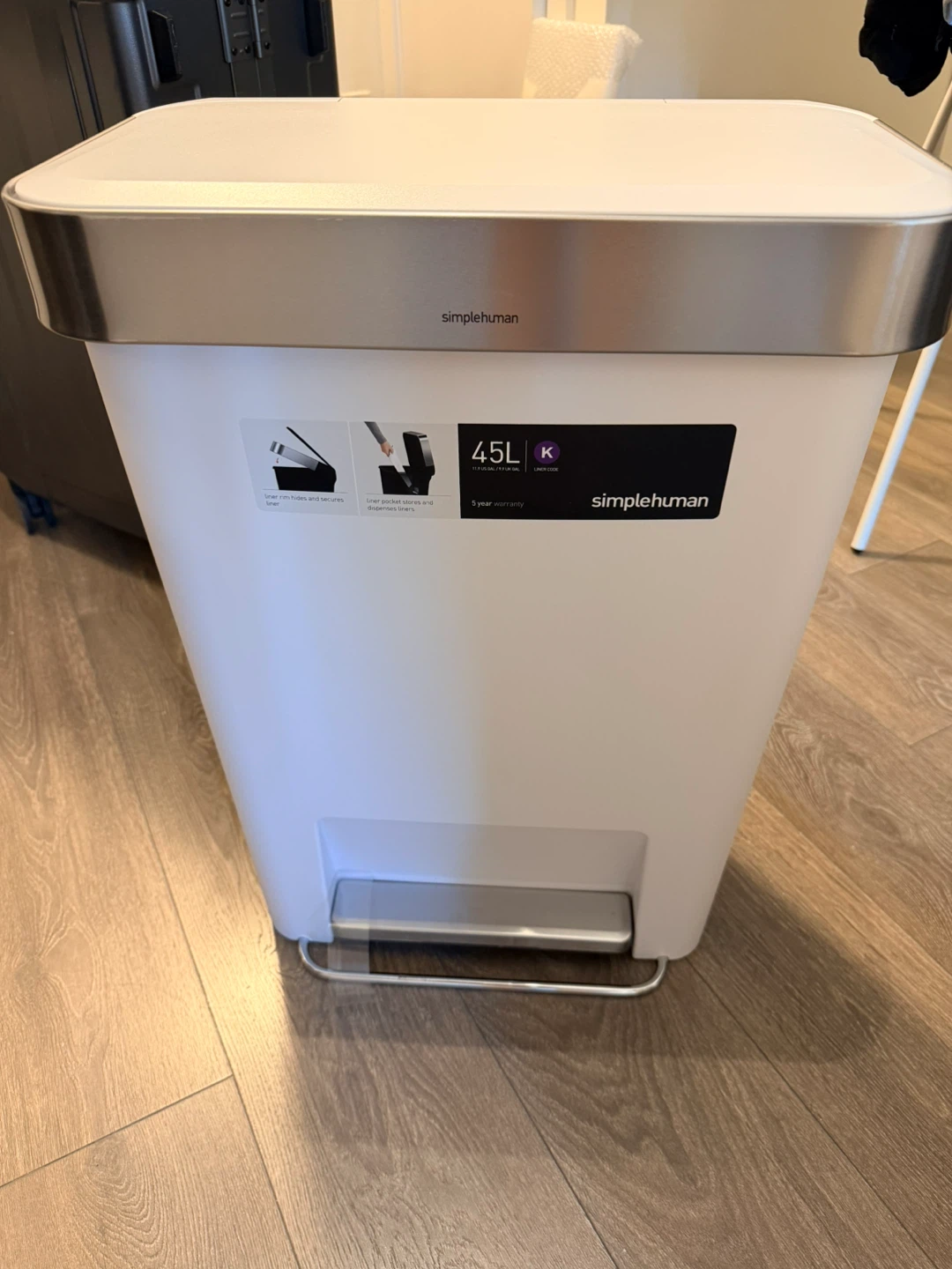 *New* 45L Trash Step Can-(Simple Human) - photo 2