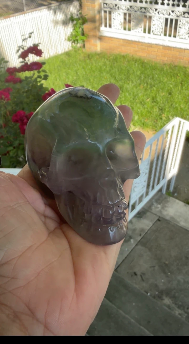 Carved Fluorite Crystal Skull - photo 2