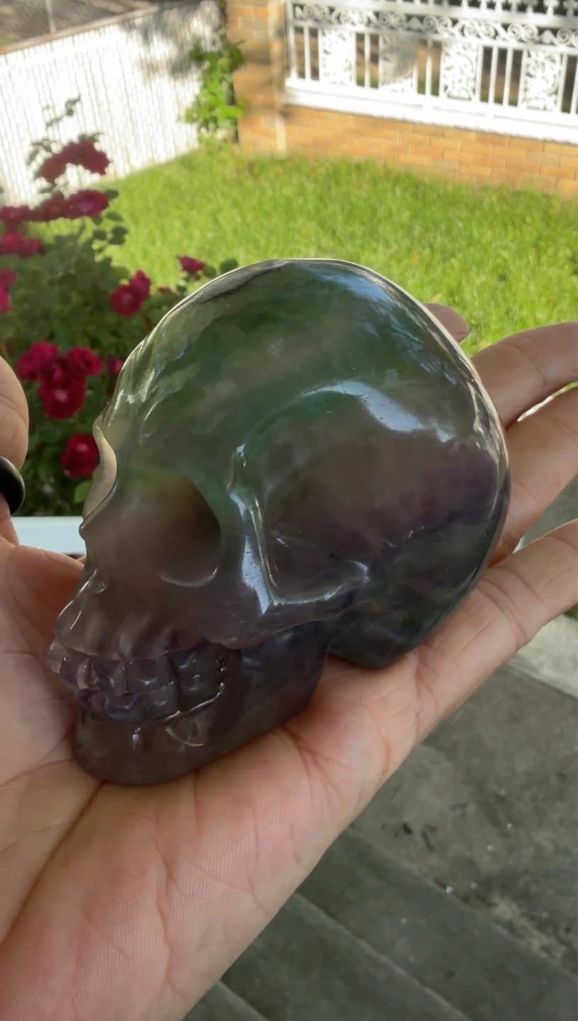 Carved Fluorite Crystal Skull