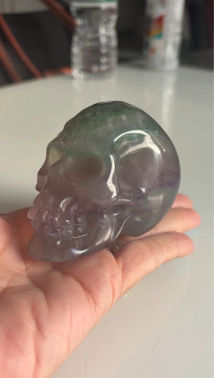 Carved Fluorite Crystal Skull - photo 4