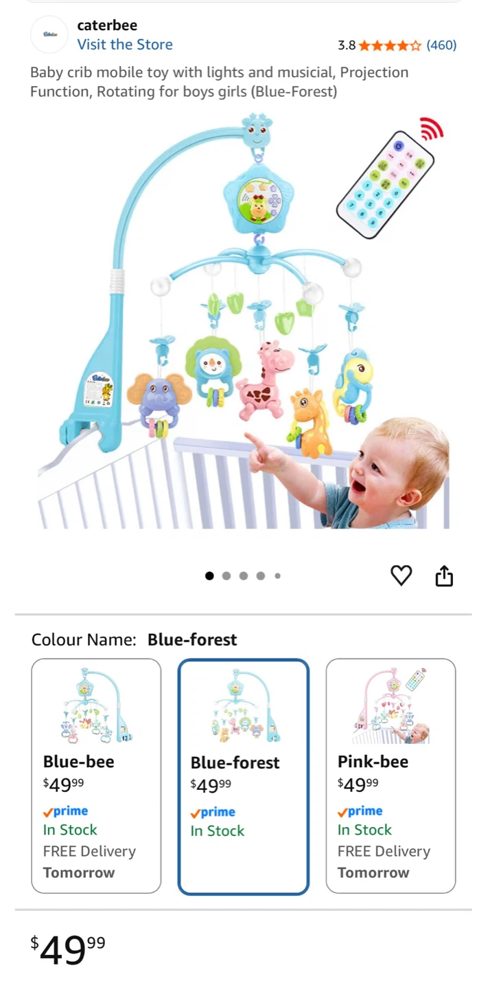 Baby Crib Toy with lights and music and rotating - photo 2