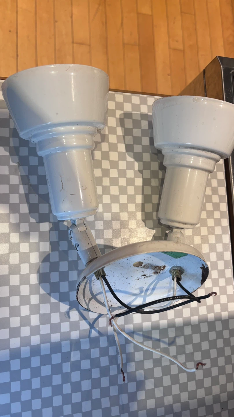 White Double Track Light Fixture - photo 2