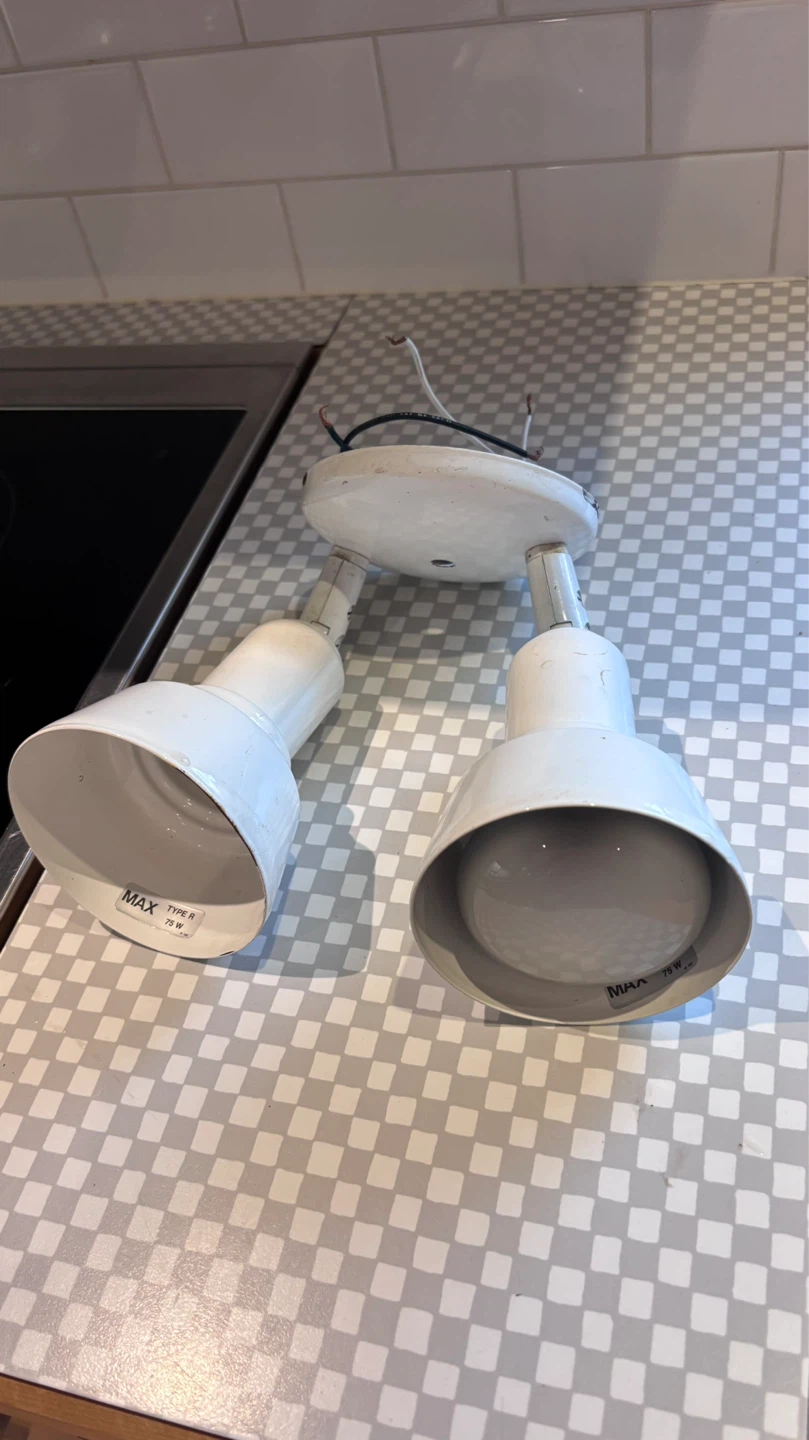 White Double Track Light Fixture