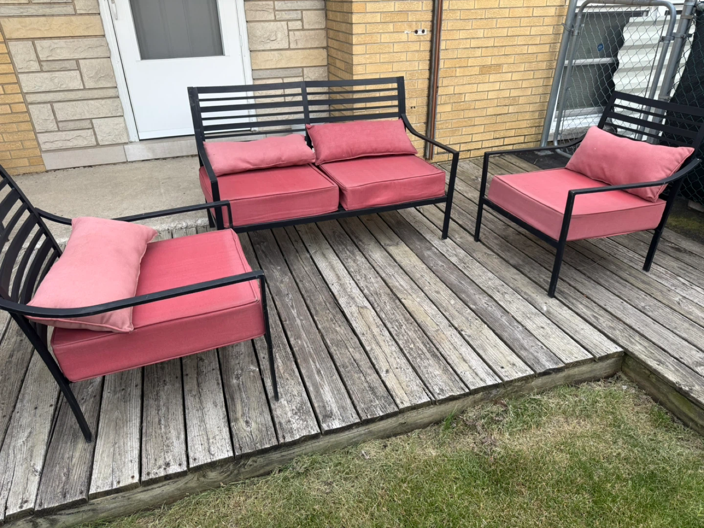 Black Metal Patio Set with Cushions - photo 2