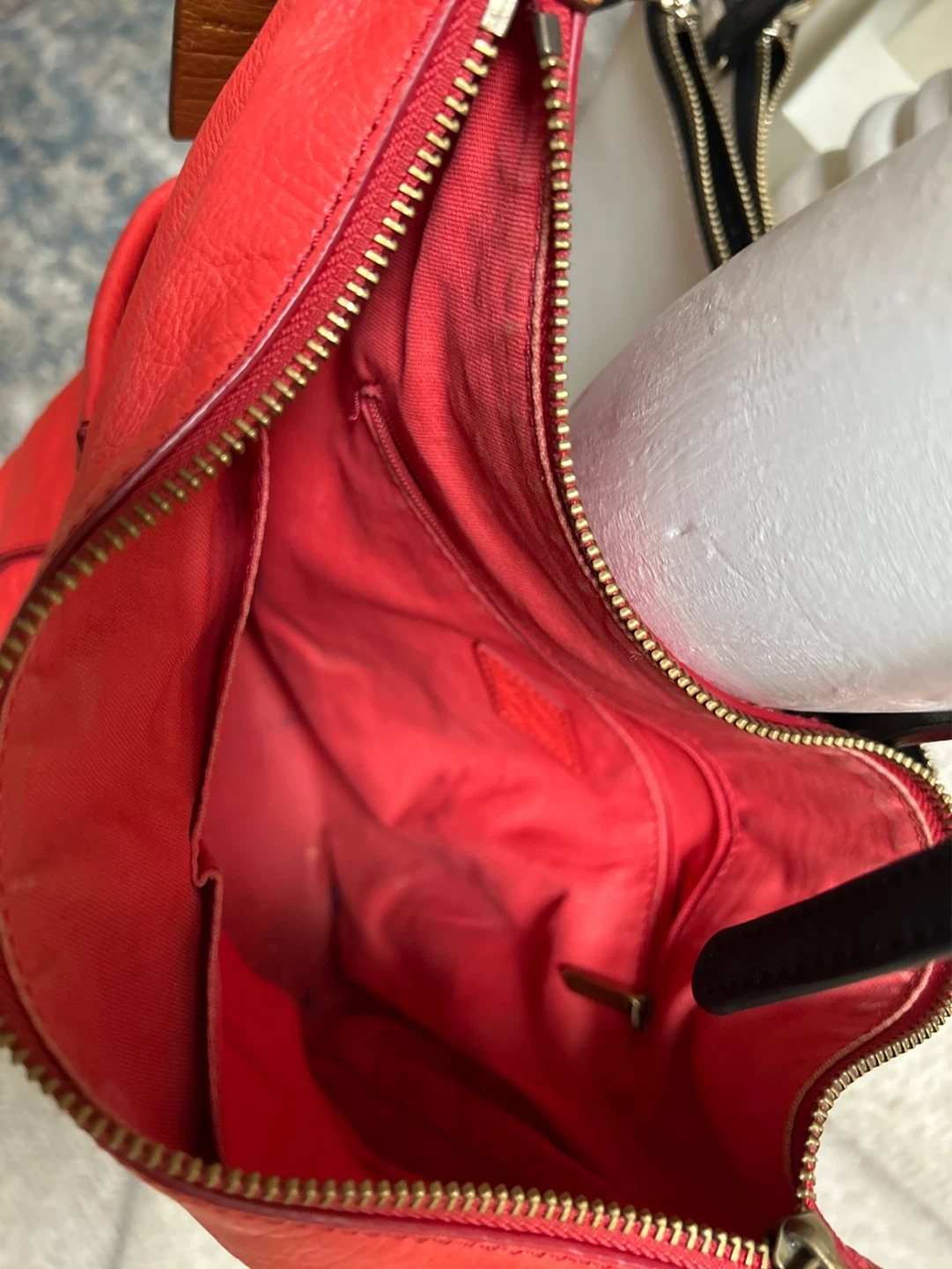 Fossil Red Leather Hobo Bag with Key Charm - photo 2