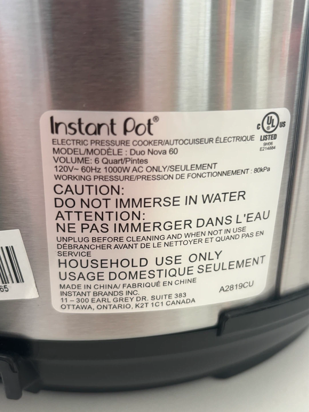 Brand New Instant Pot Duo Nova 6 Quart Electric Pressure Cooker - photo 2