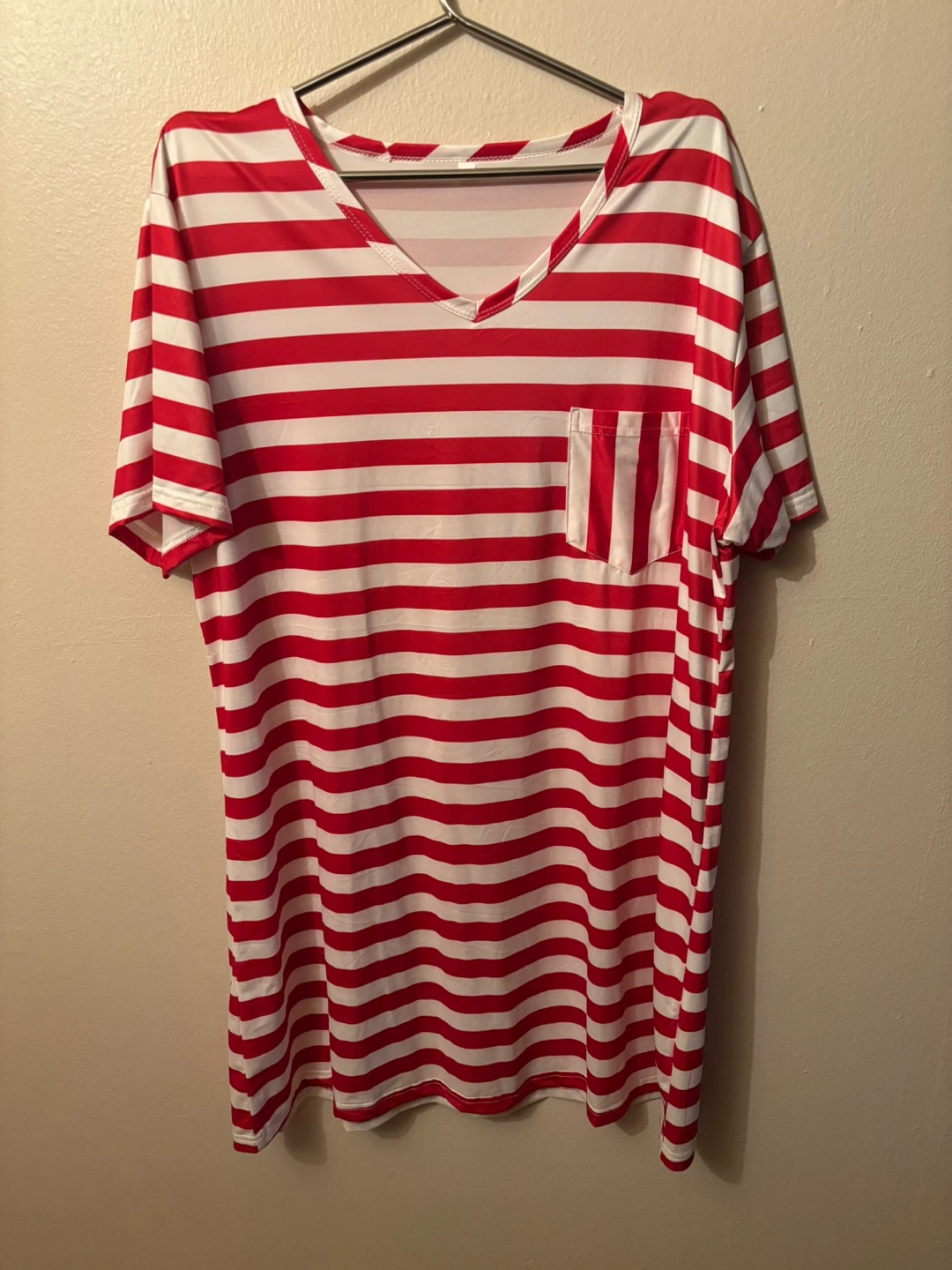Red and White Striped T-Shirt 2XL
