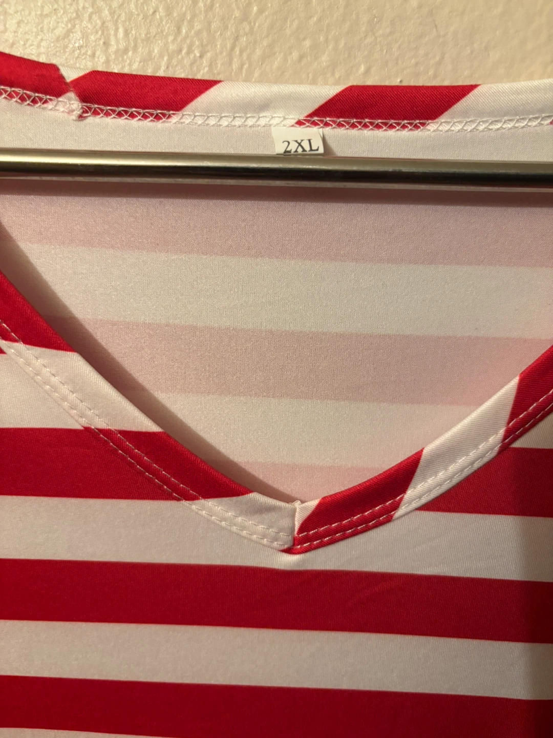 Red and White Striped T-Shirt 2XL - photo 2
