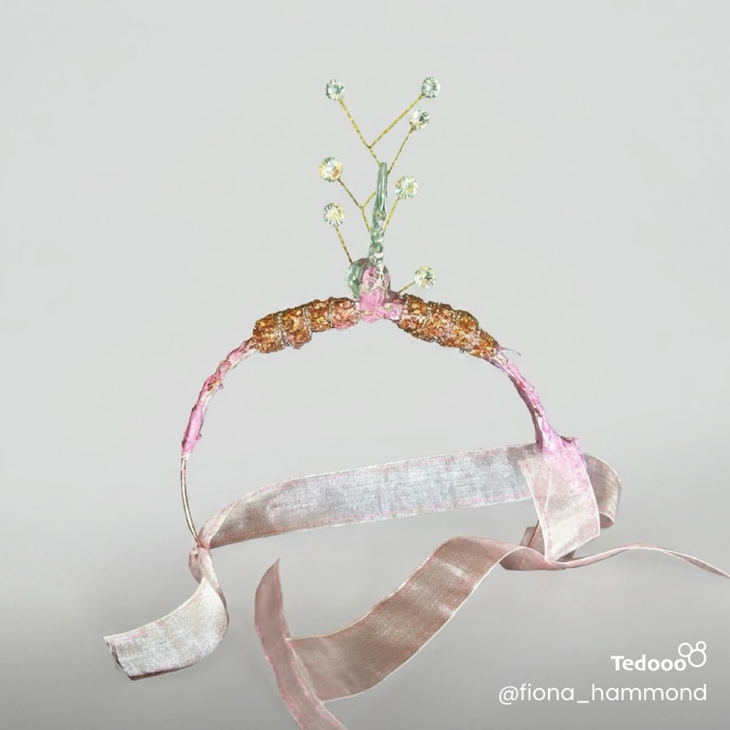 Handmade Crystal and Ribbon Headband - photo 2