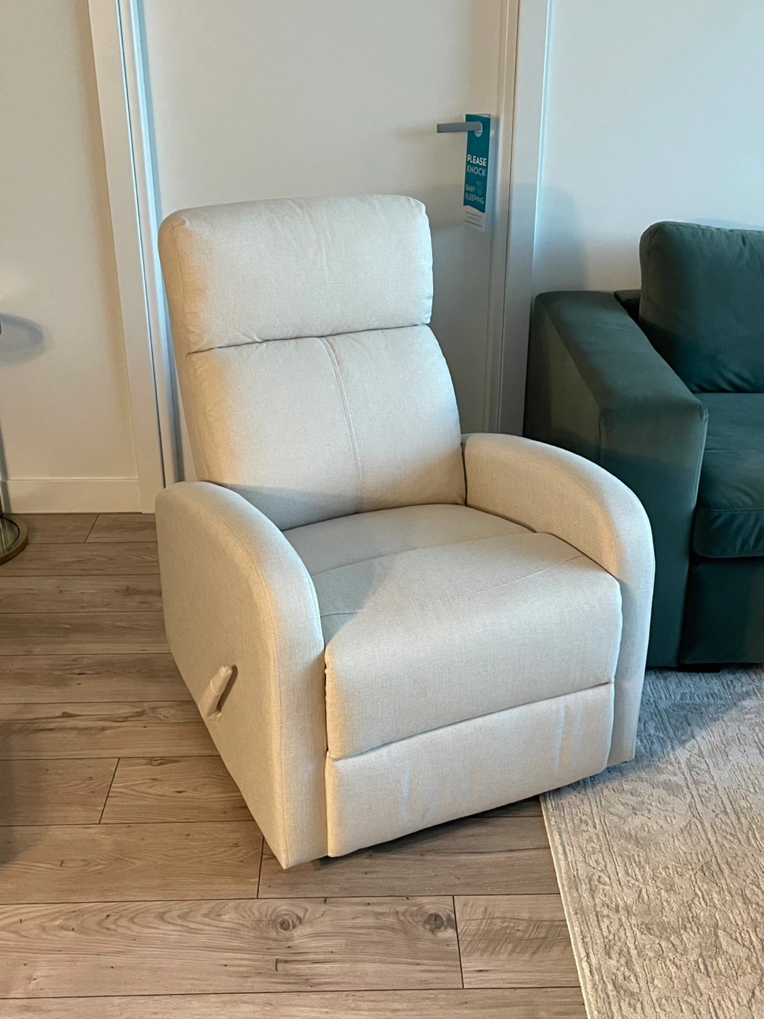Concord Baby Charleston Fabric Swivel Glider Recliner For Sale