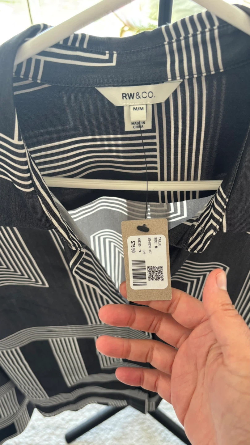 Geometric Print Button-Up Shirt M/M - photo 3
