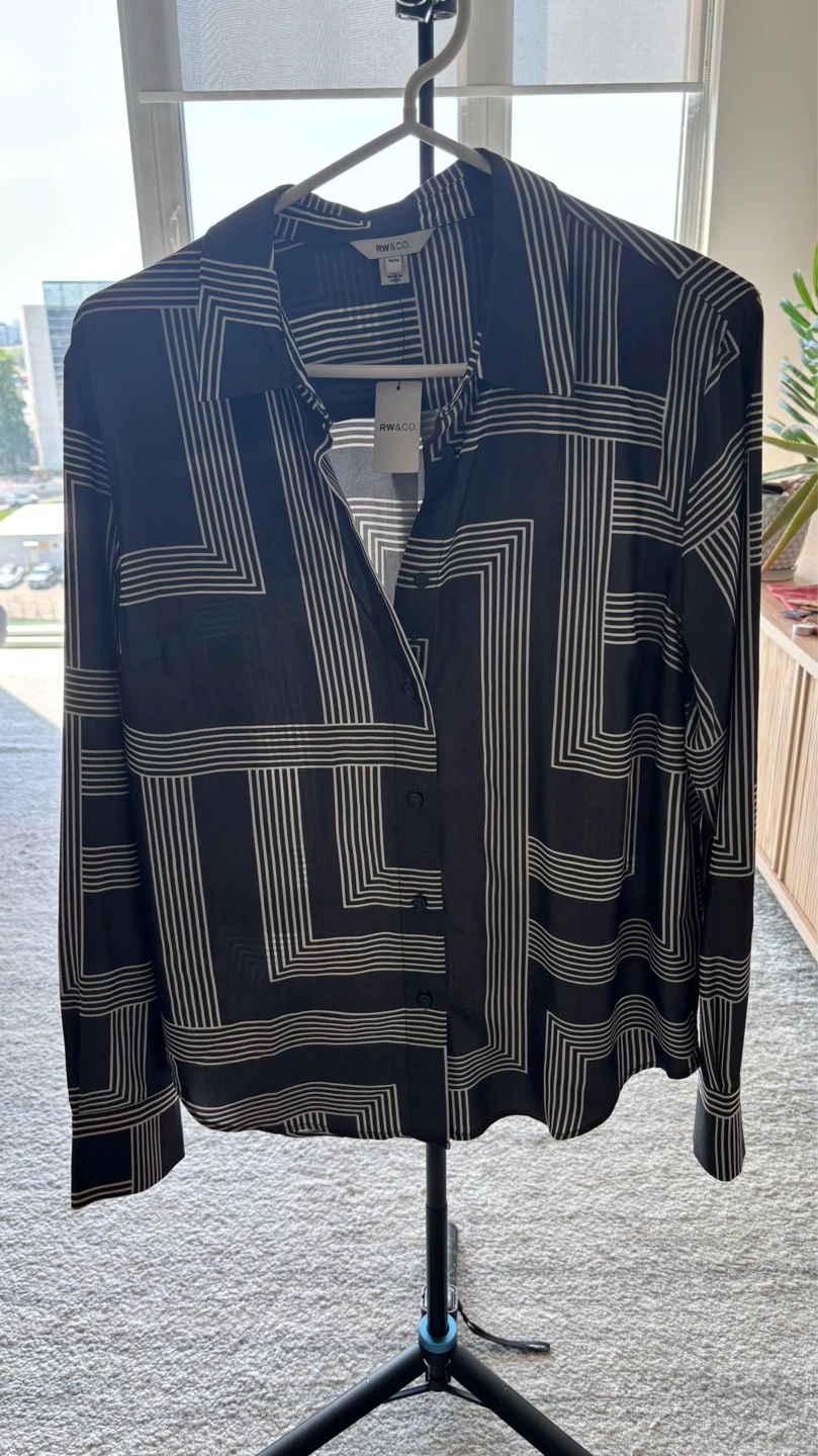 Geometric Print Button-Up Shirt M/M