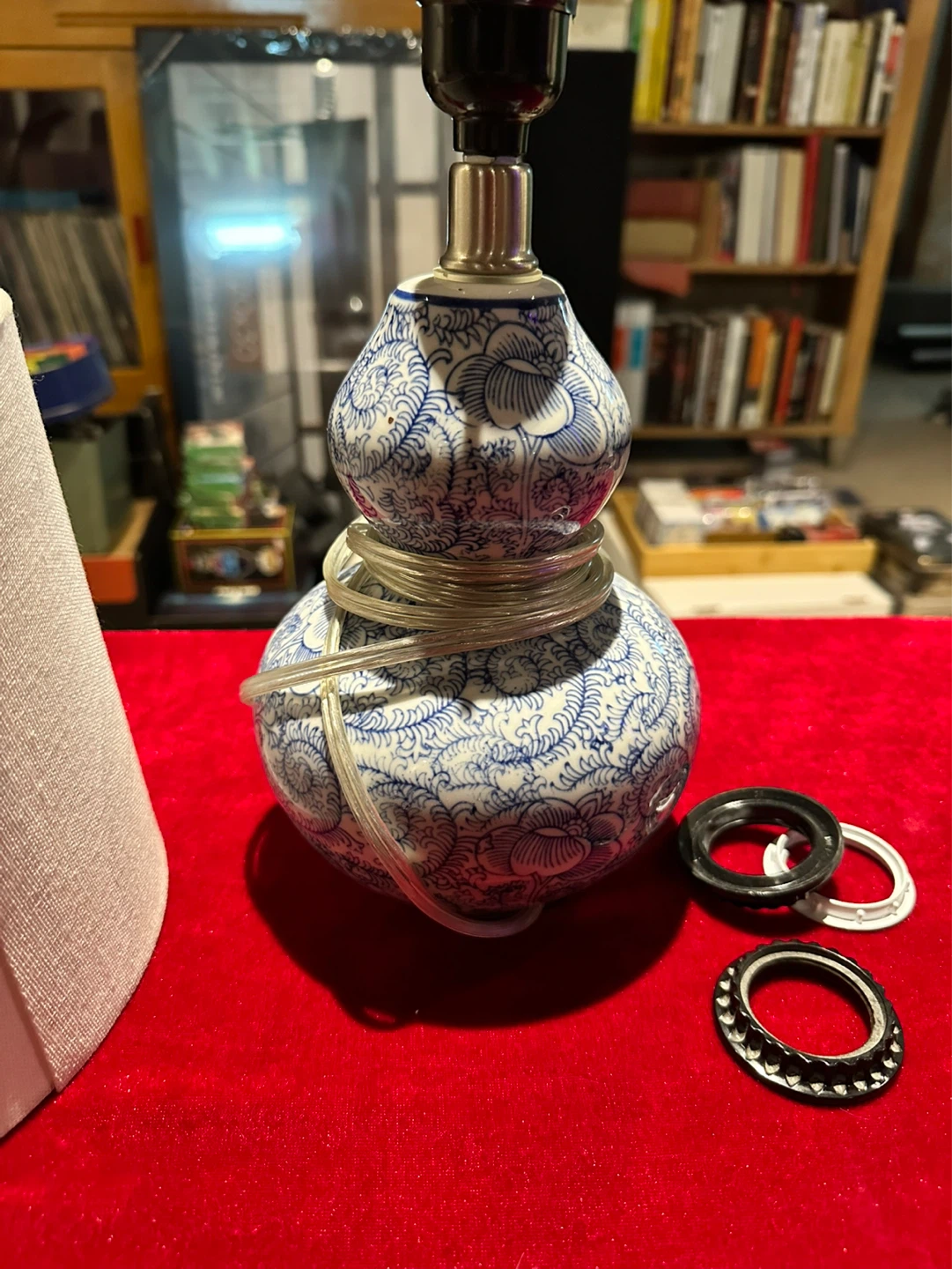 Blue and white paisley light