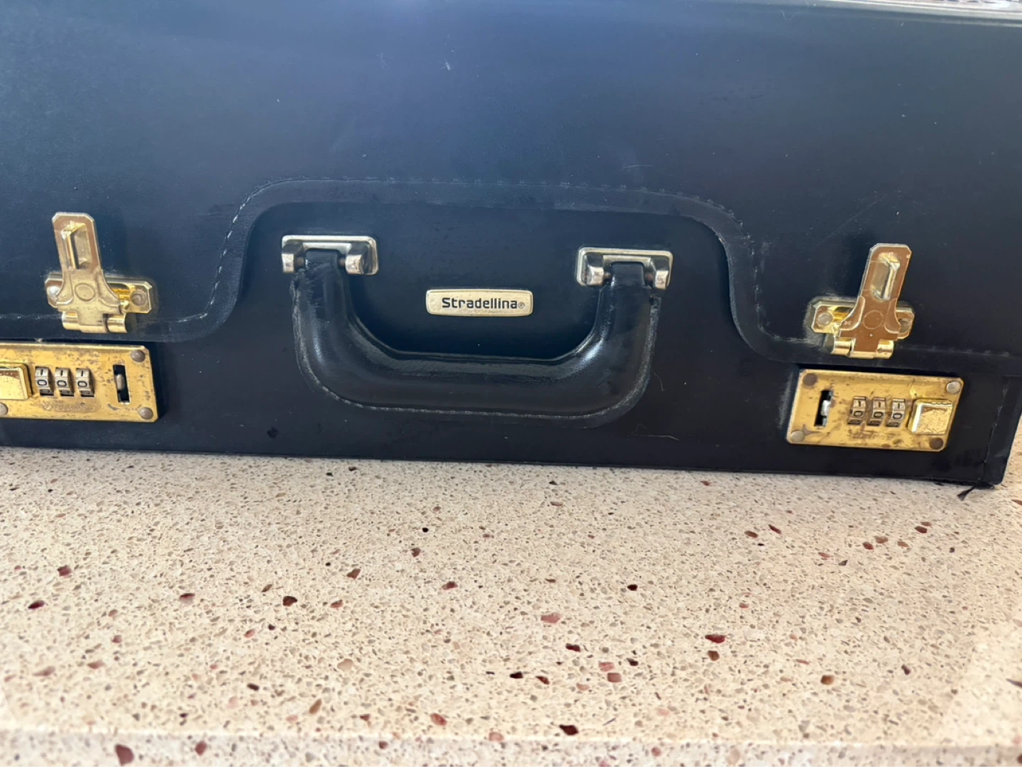STRADELLINA BLACK LEGAL SIZE LEATHER ROLLING ATTACHE CASE - photo 5