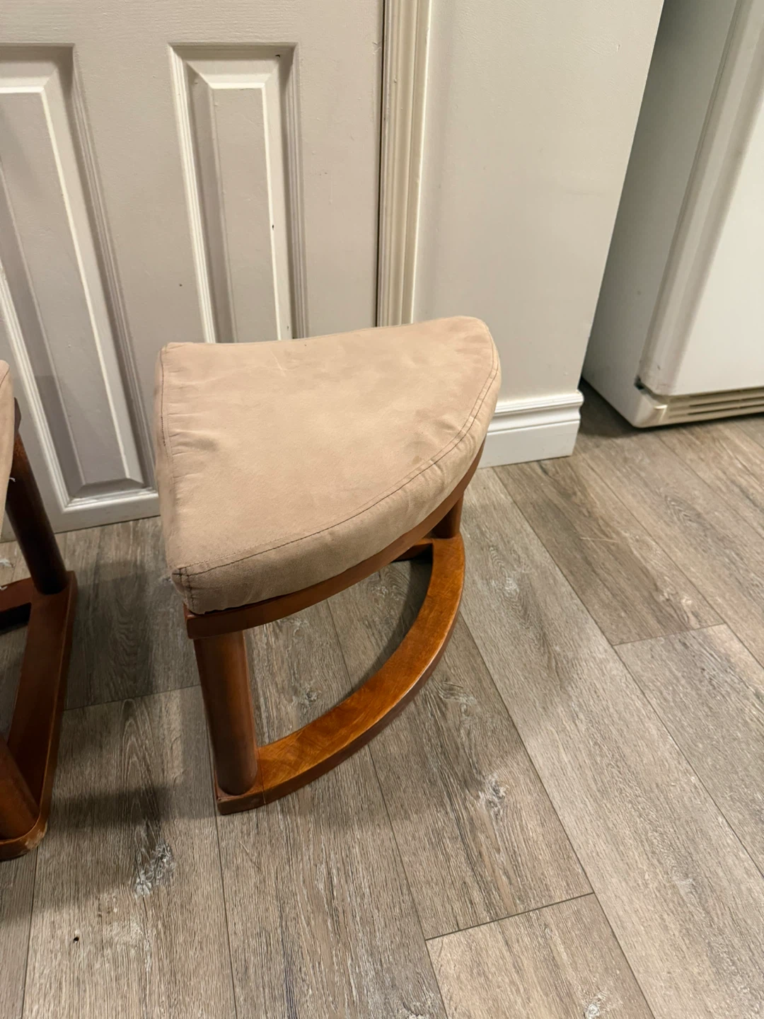 Pair of Beige Ottoman Stools - photo 2