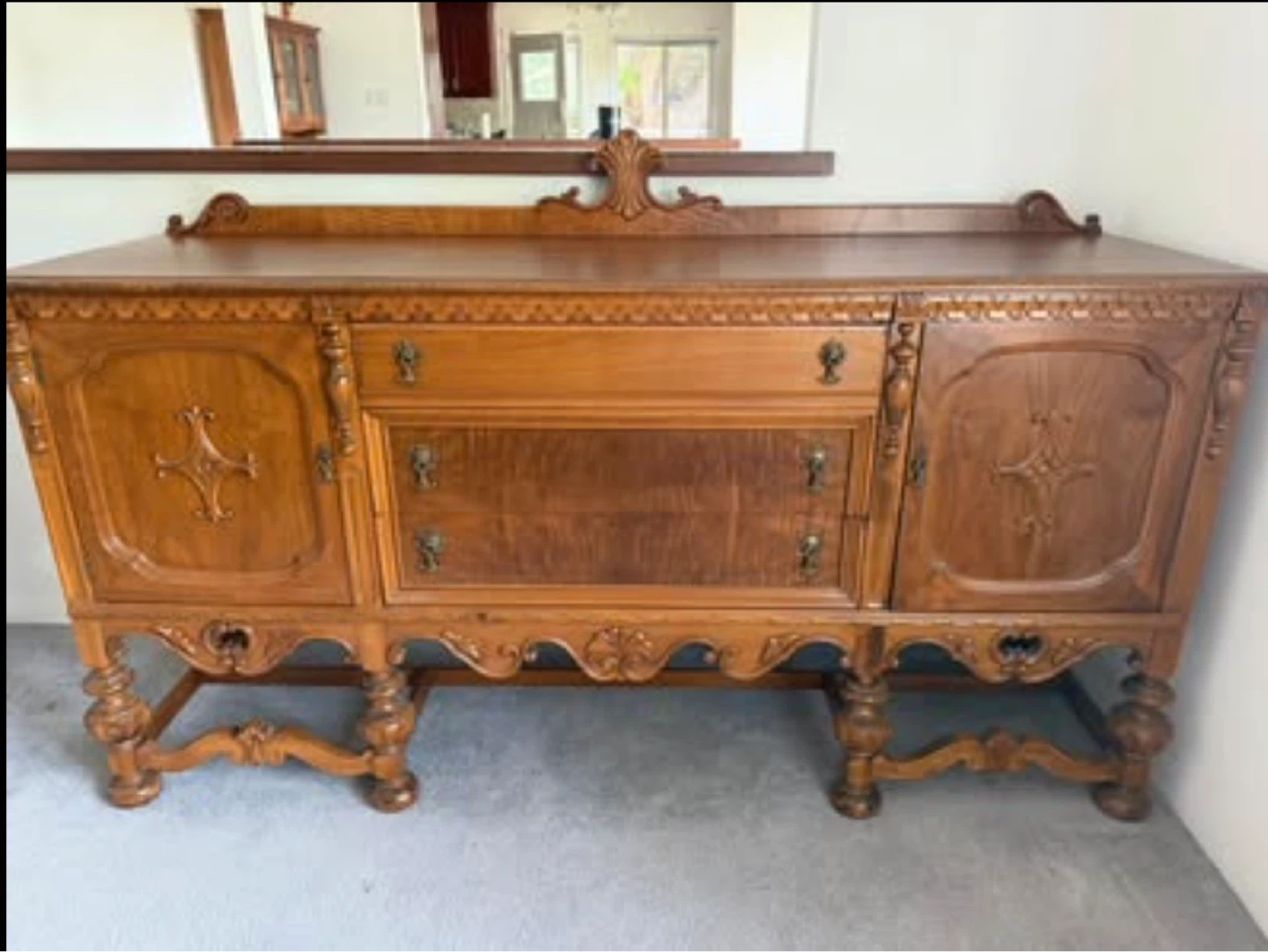 Antique Wooden Sideboard Buffet