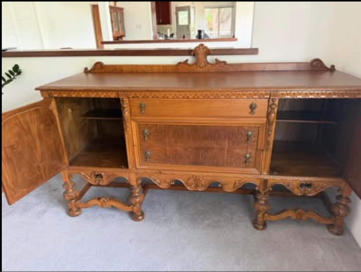 Antique Wooden Sideboard Buffet - photo 2