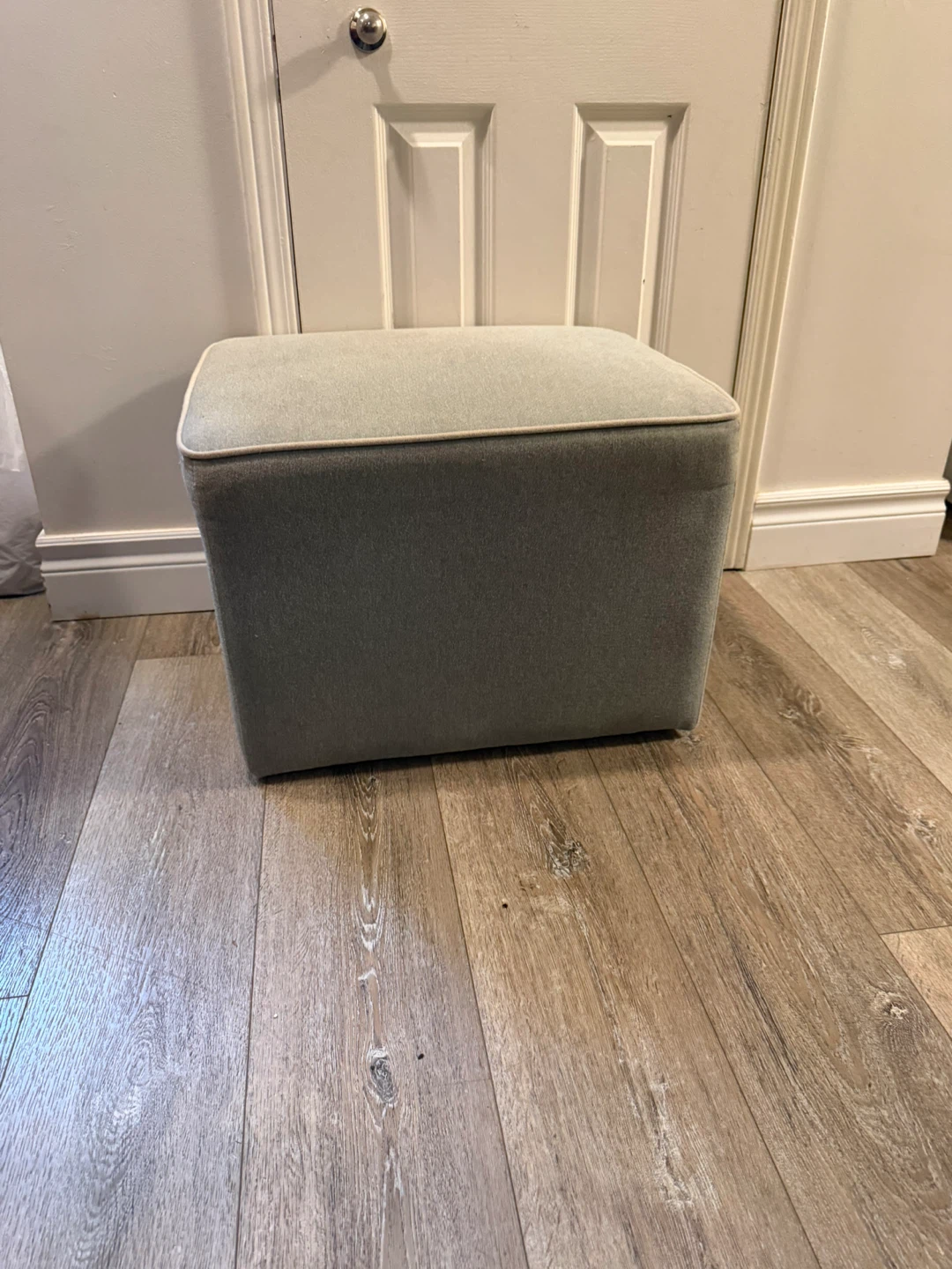 Grey Fabric Storage Ottoman Footrest