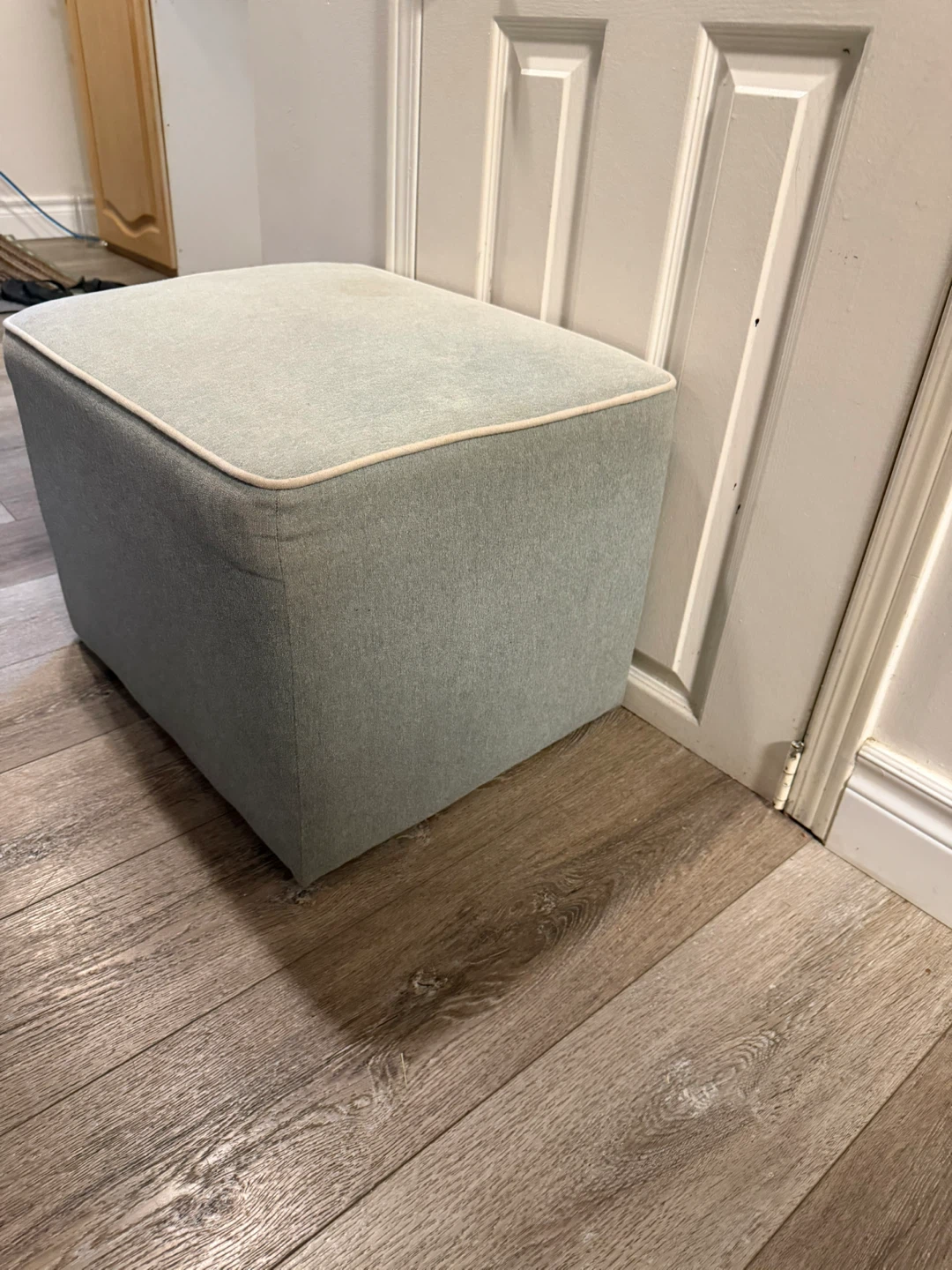 Grey Fabric Storage Ottoman Footrest - photo 2