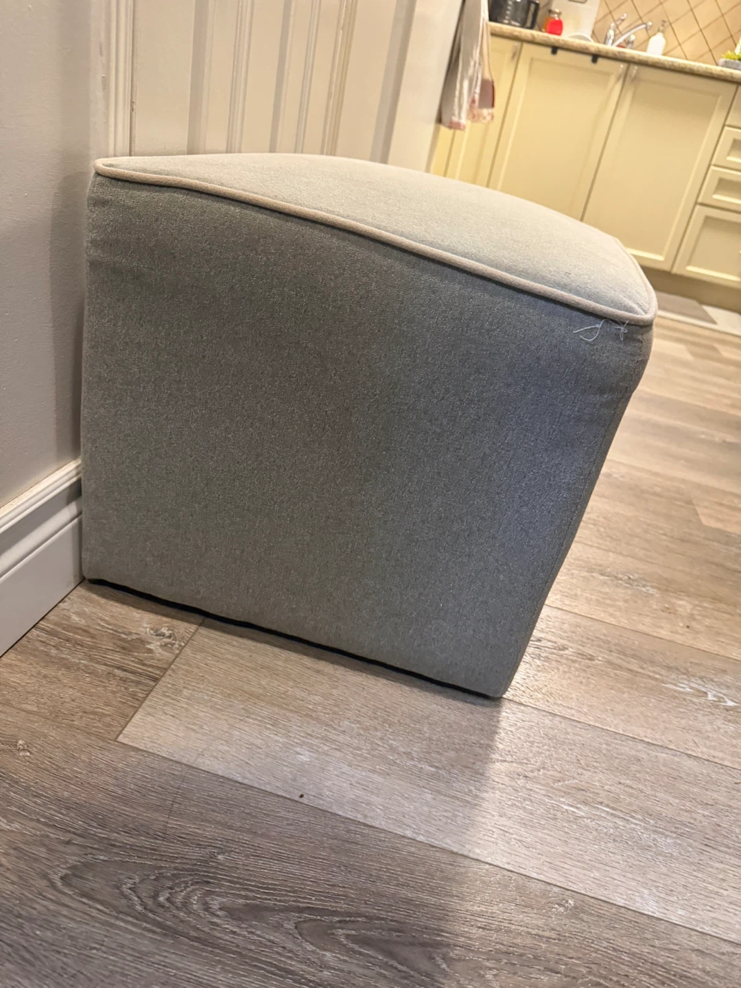 Grey Fabric Storage Ottoman Footrest - photo 3