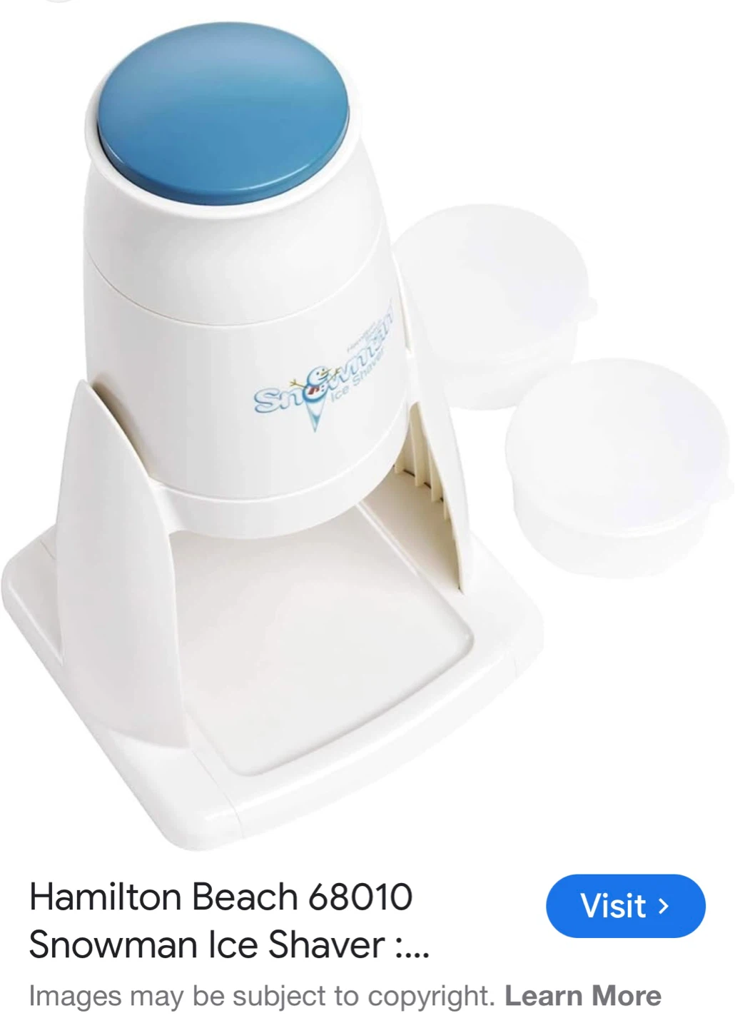 Hamilton Beach 68010 Snowman Ice Shaver