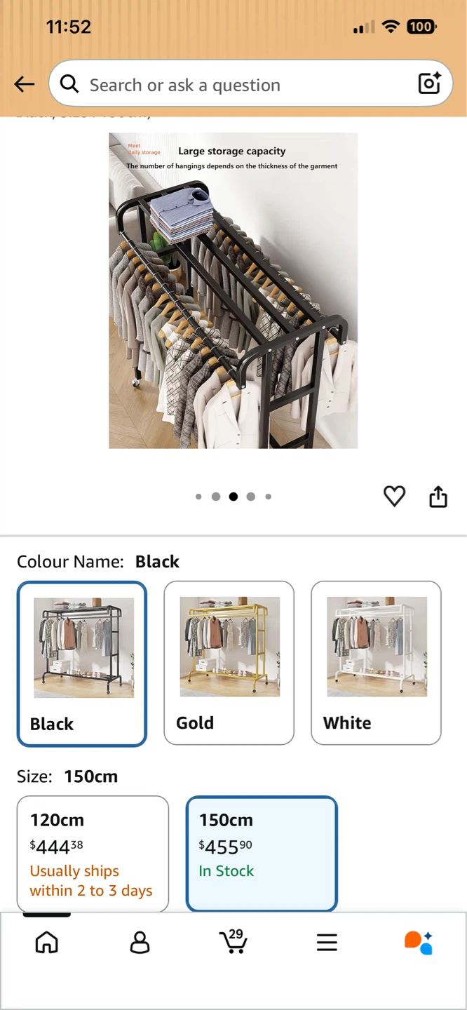 Black Double Garment Rack with Wheels - photo 3