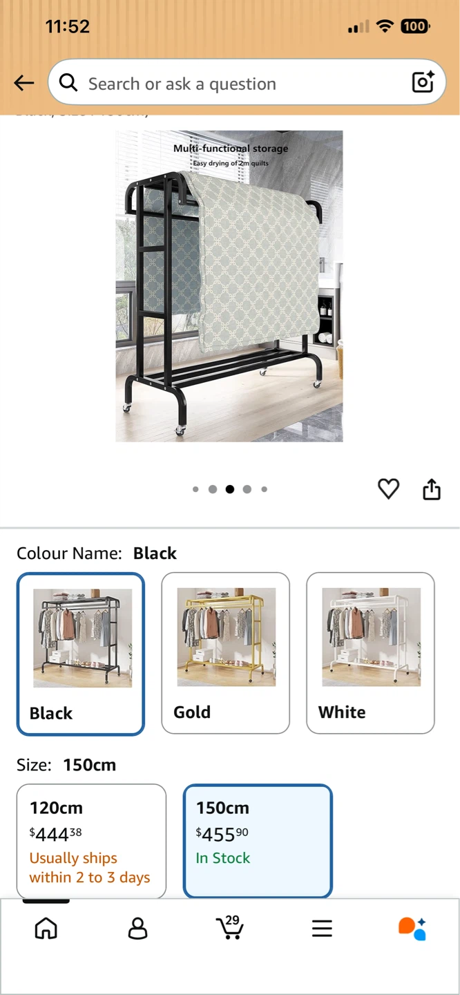 Black Double Garment Rack with Wheels - photo 4