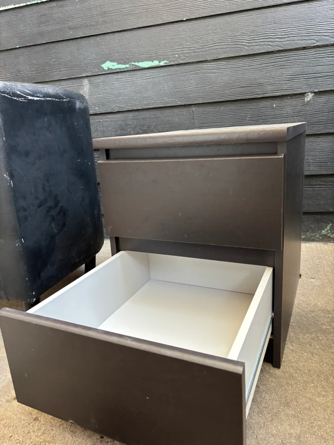 Dark Brown 2-Drawer Nightstand - photo 3
