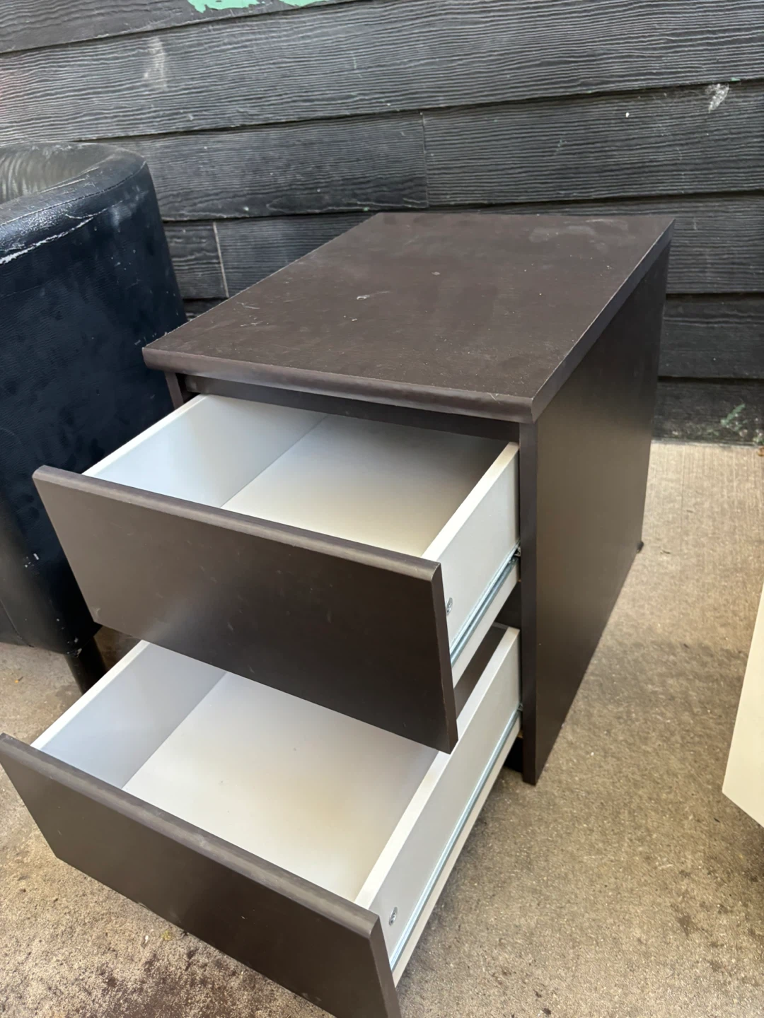 Dark Brown 2-Drawer Nightstand