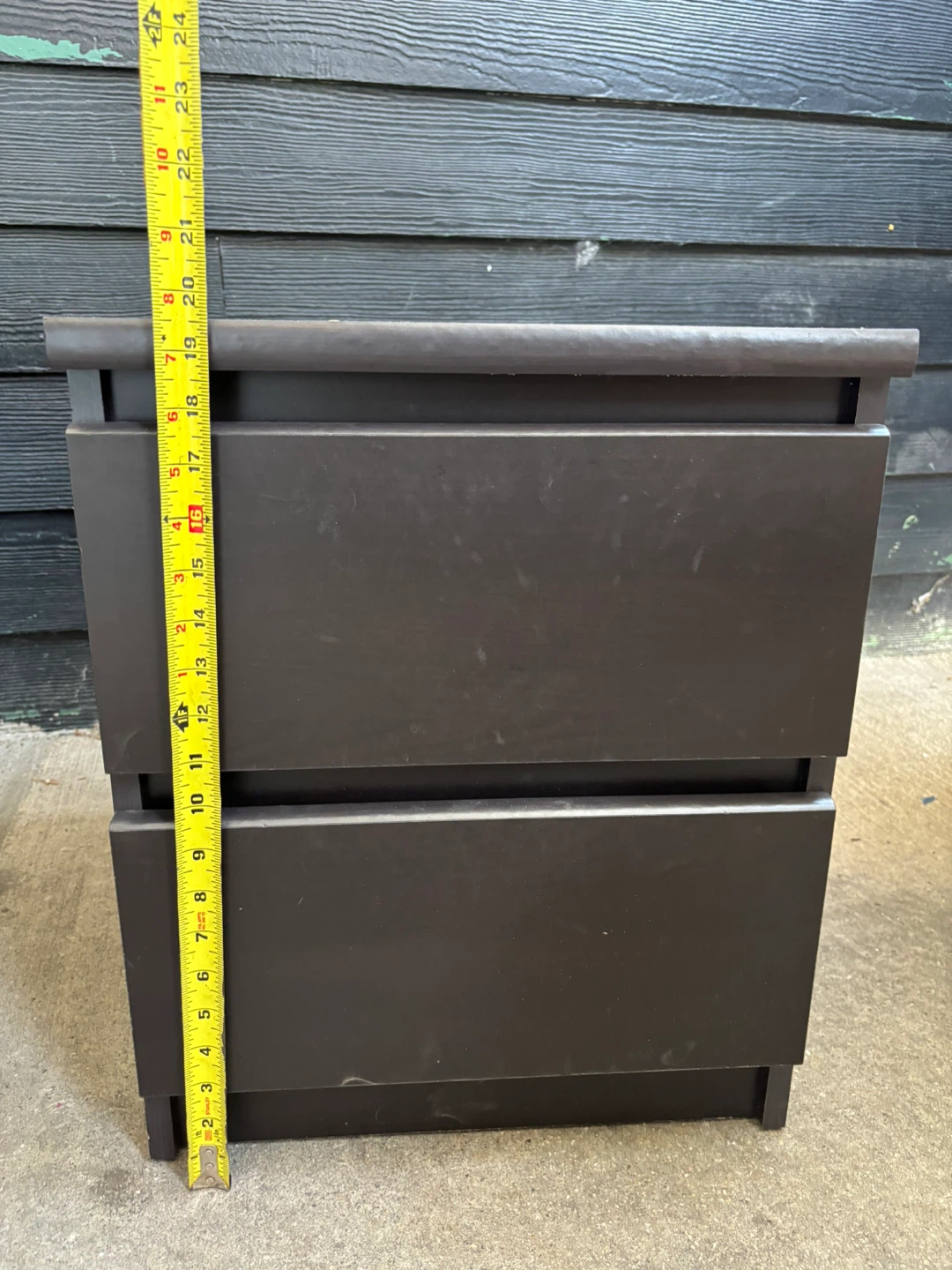 Dark Brown 2-Drawer Nightstand - photo 4