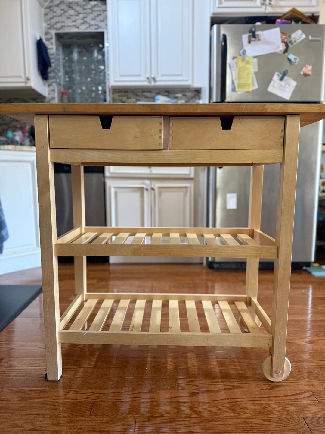 Wooden Kitchen Island with 2 Drawers - photo 2