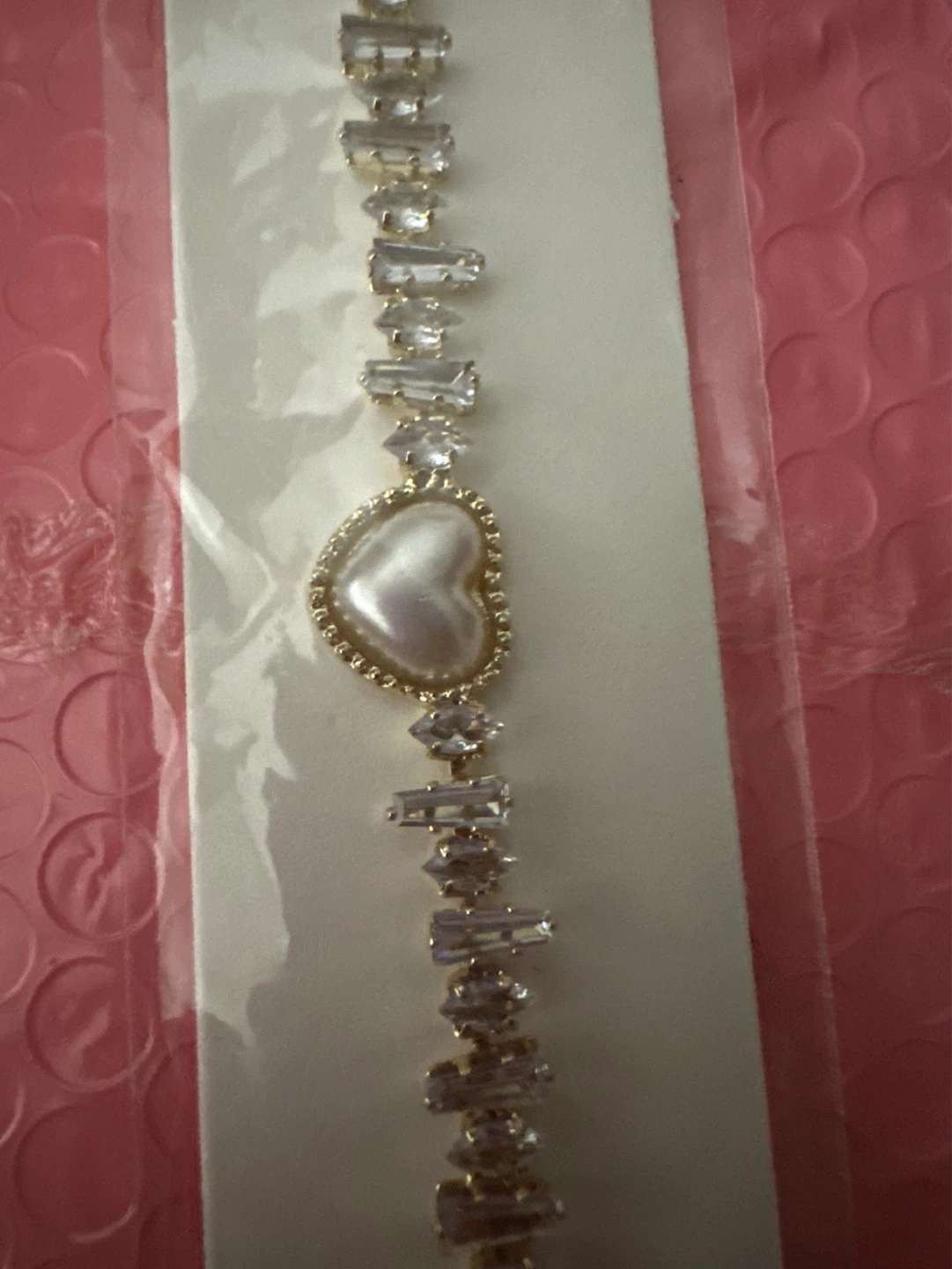 Heart Pearl & Rhinestone Bracelet - photo 2