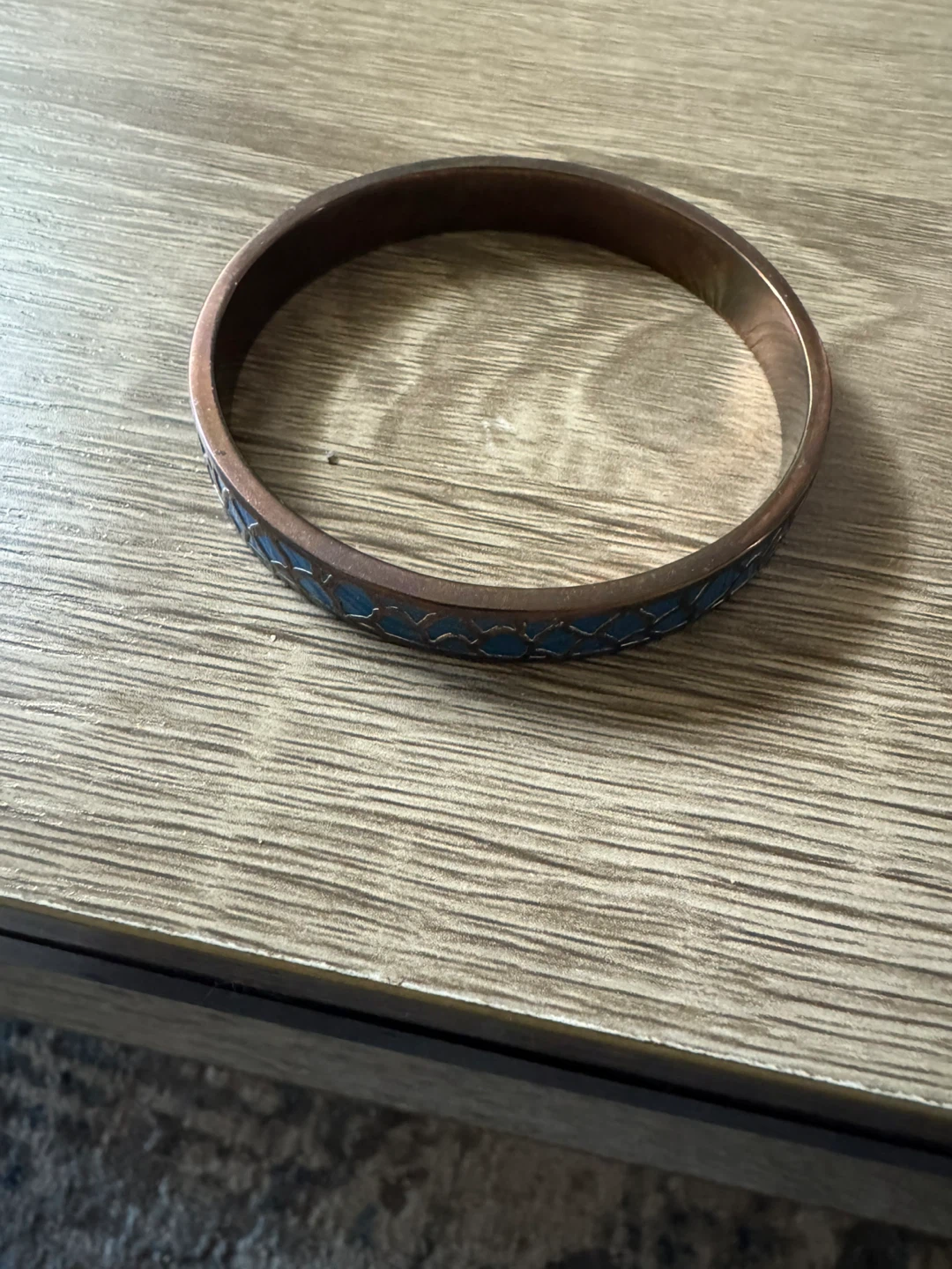 Vintage Copper and Enamel Bangle Bracelet