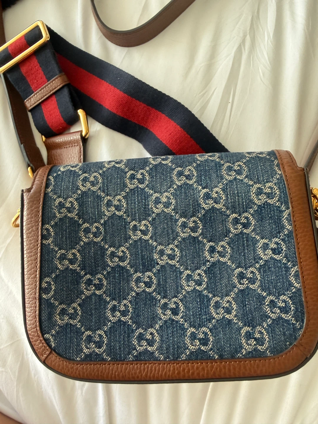 Gucci Horsebit 1955 Denim Shoulder Bag - photo 2