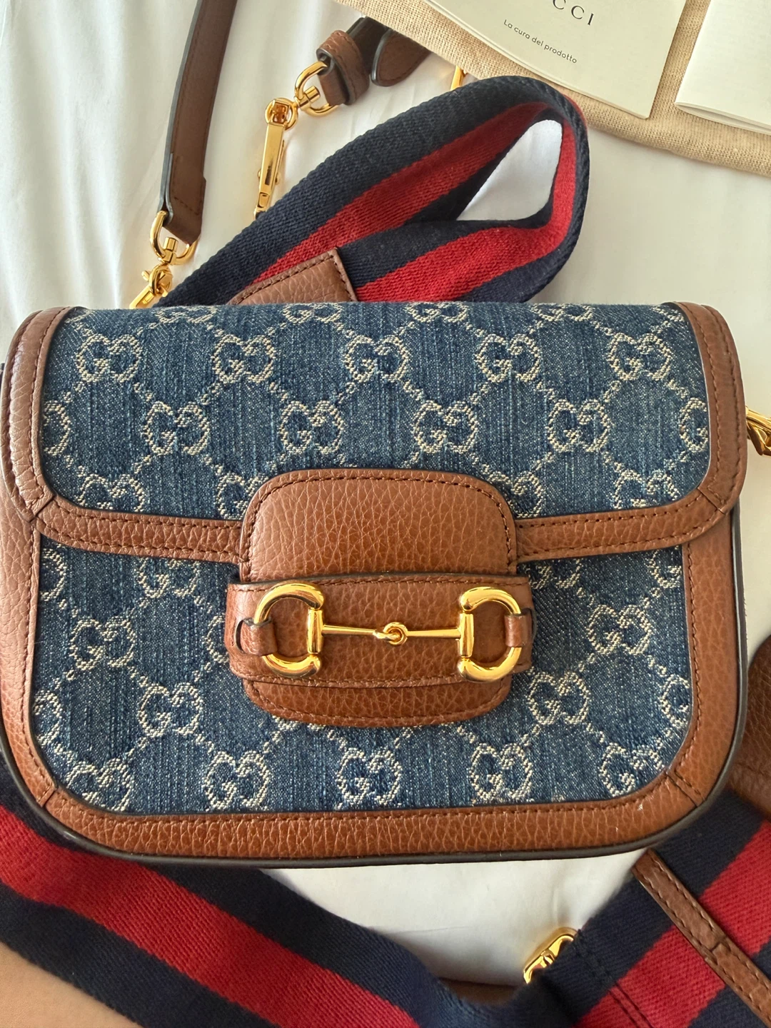 Gucci Horsebit 1955 Denim Shoulder Bag - photo 3