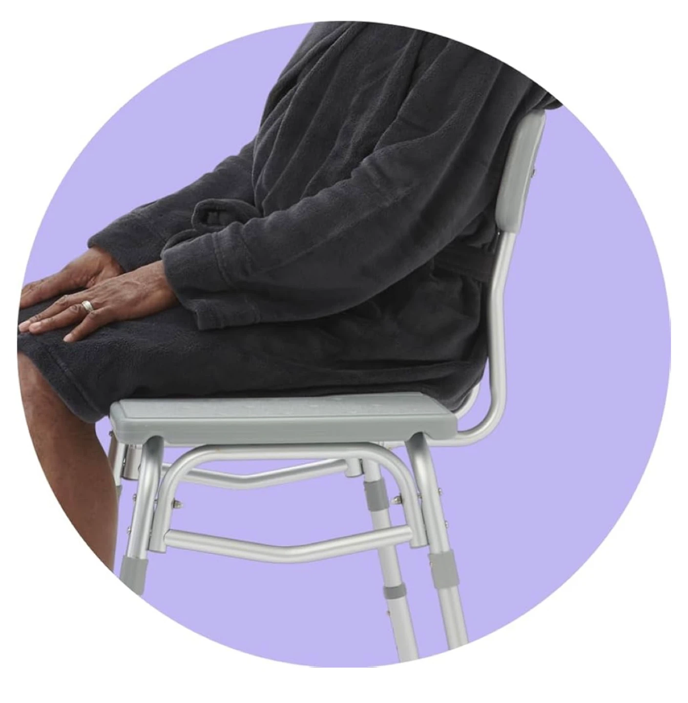 Adjustable Shower Chair with Backrest and Arms - photo 3