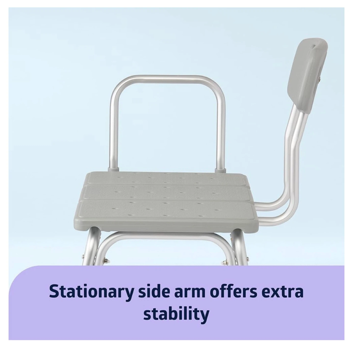 Adjustable Shower Chair with Backrest and Arms - photo 4