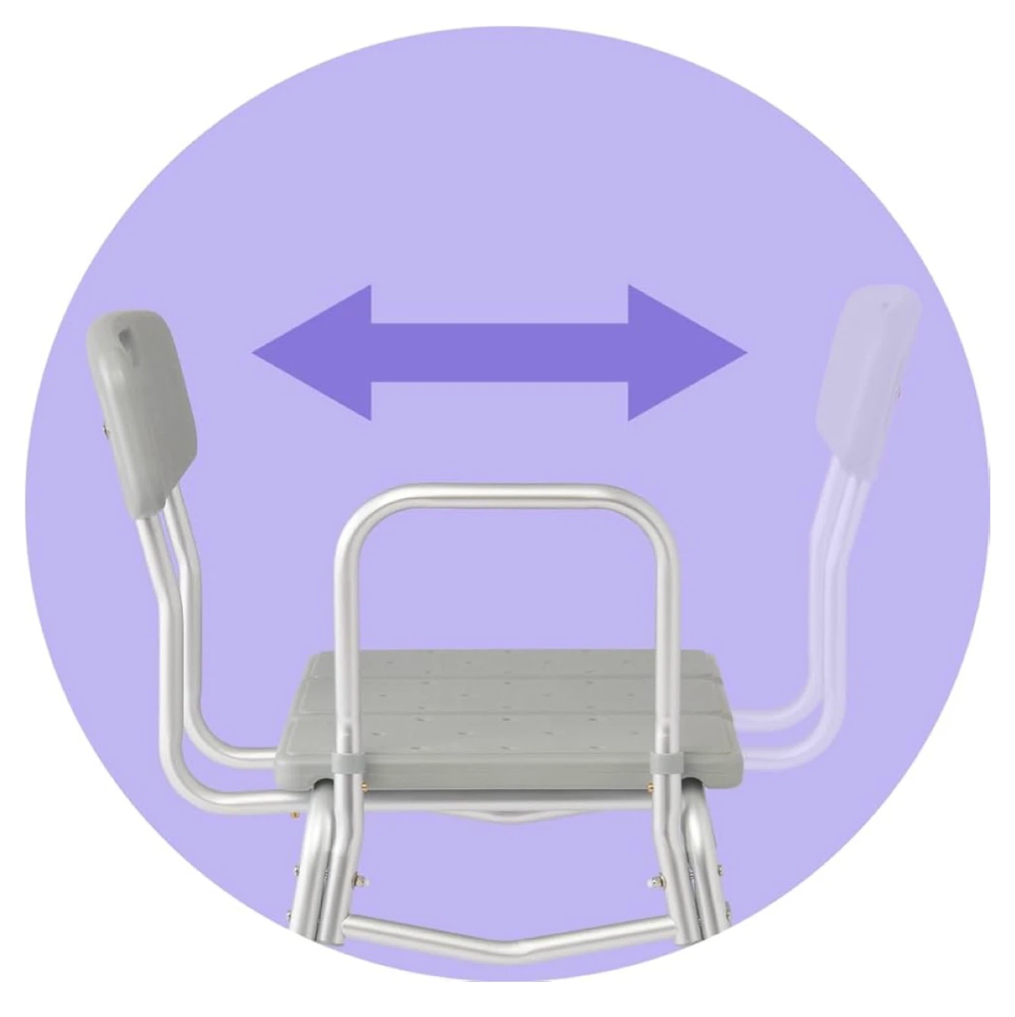 Adjustable Shower Chair with Backrest and Arms - photo 5