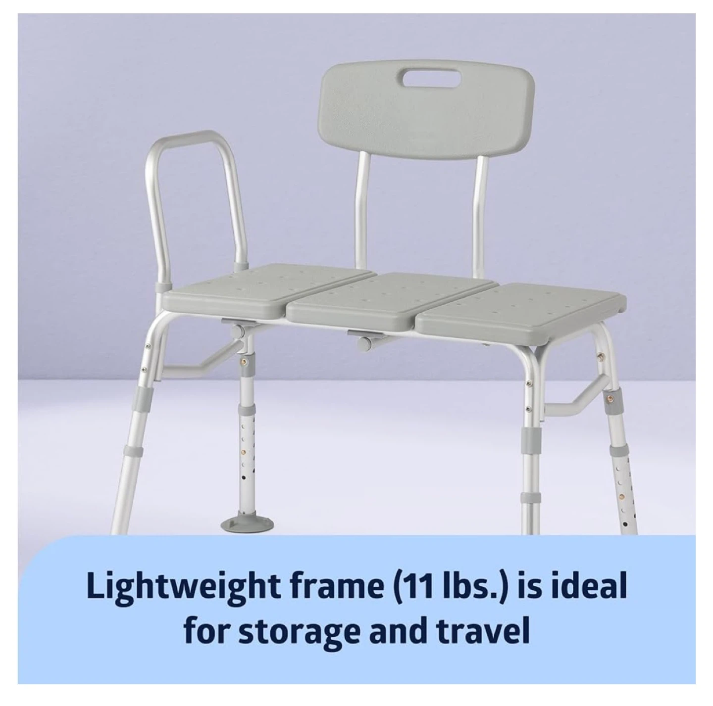 Adjustable Shower Chair with Backrest and Arms - photo 2