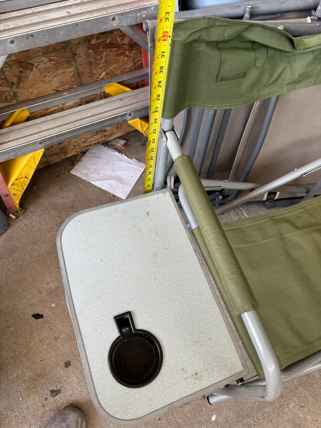 Green Folding Camping Chair with Side Table - photo 5