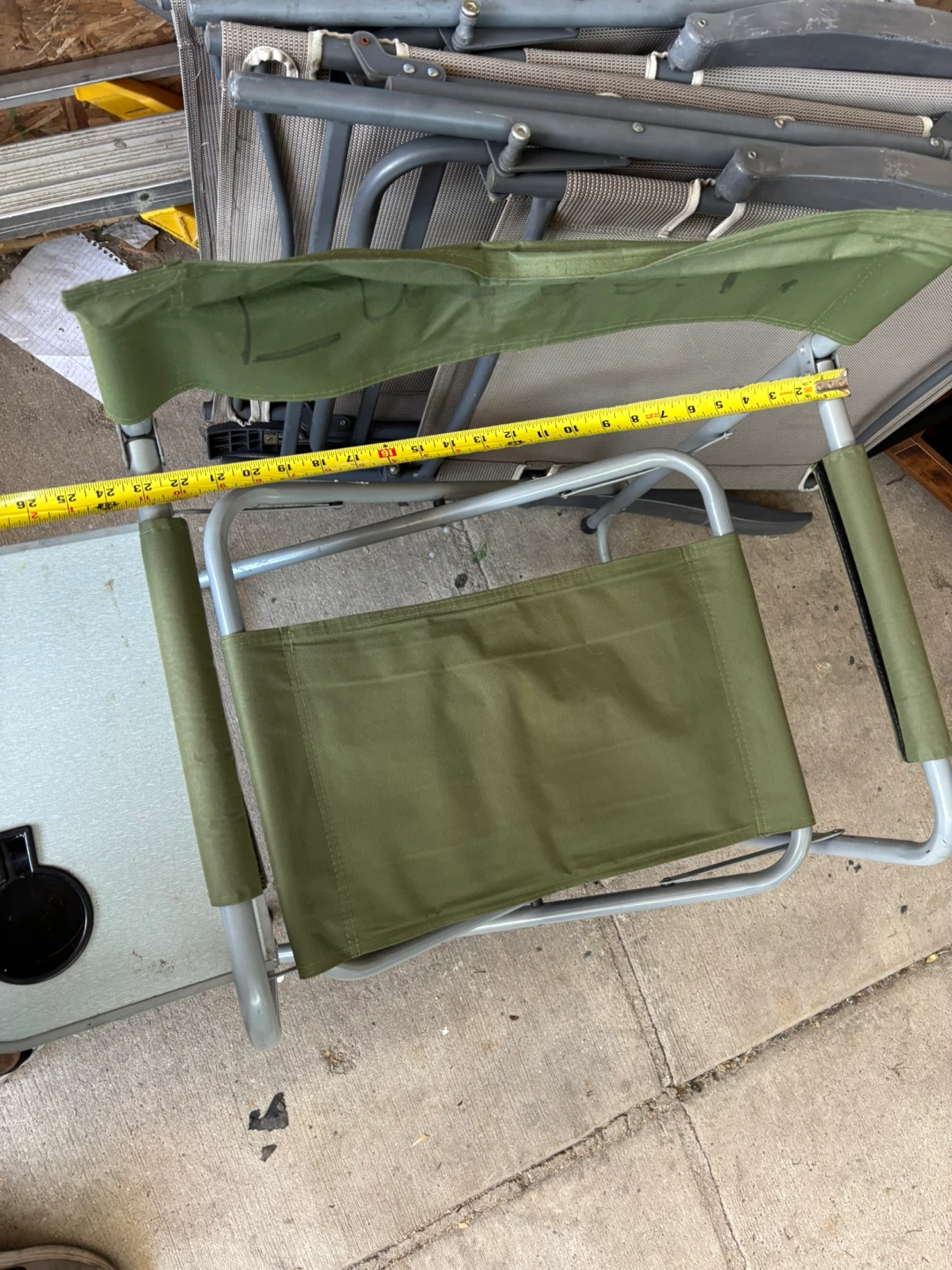 Green Folding Camping Chair with Side Table - photo 4