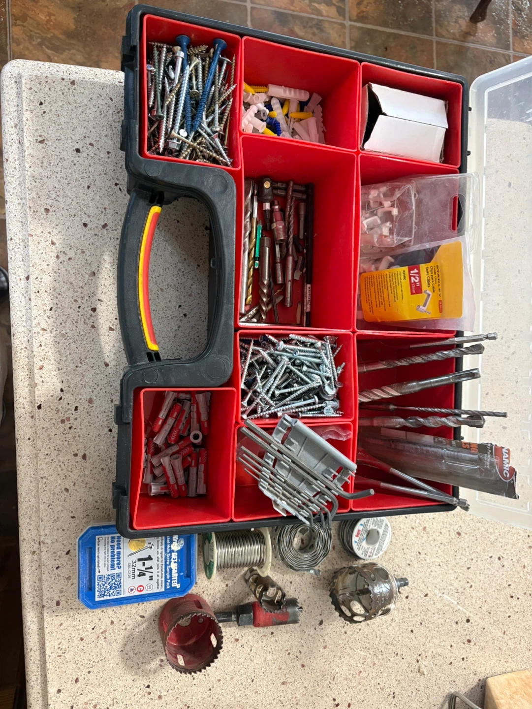 Assorted Tool Kit with Drill Bits and Screws