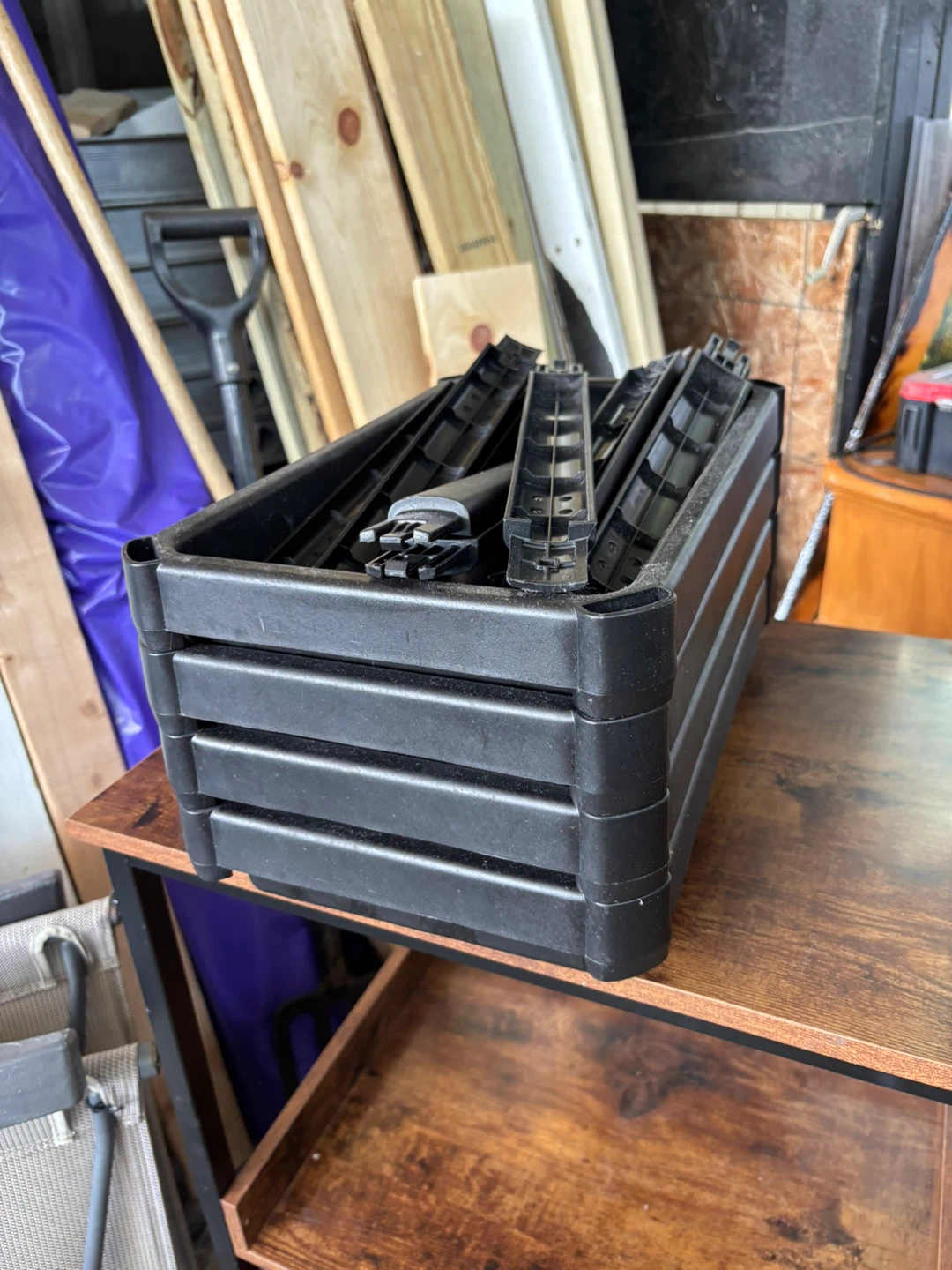 Black Plastic Storage Bin/shelves - photo 2