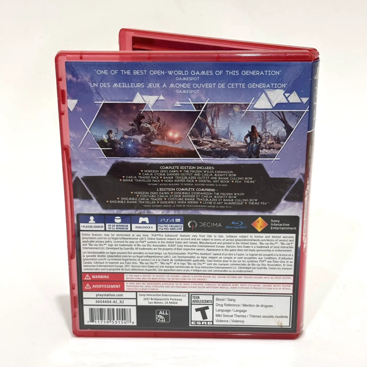 Horizon Zero Dawn - PS4 - Mint Condition - photo 3
