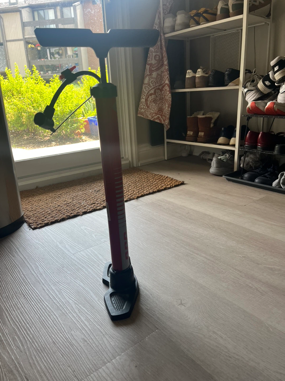 Red Bike Pump with Cable Lock - photo 2