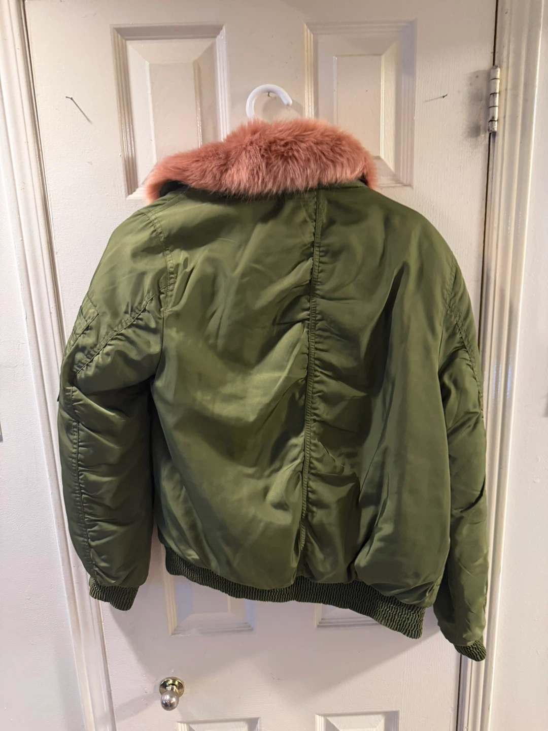Zara Girls Bomber Jacket with Pink Faux Fur Collar Size 13/14 - photo 4